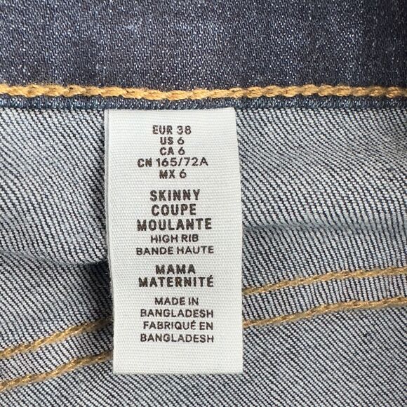 H&M & Demim Blue Skinny Fit Stretch Panel Maternity Jeans Womens Size 6 - Picture 5 of 10
